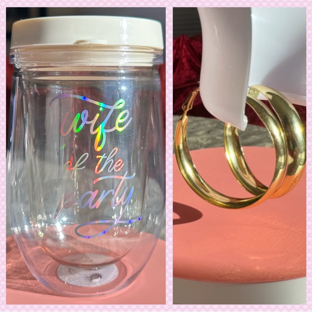 Bride Reception Cup Wine Tumbler “Wife of the Party” plastic “glass”